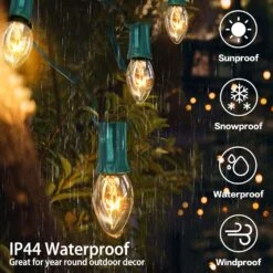 Vanpein C9 Clear Christmas String Lights, 50FT Outdoor Christmas Lights For Patio Roofline Indoor, Vintage C9 String Lights With 50+4 Bulbs For Garden Party Holiday Wedding Decor, Green Wire -Xmas Lighting Shop 81GhonFJ0qL. AC SL1500