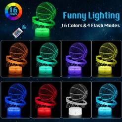 Lmgy Basketball Night Light,3D Illusion Led Lamp, 16 Colors Dimmable With Remote Control Smart Touch, Best Christmas Birthday Gift For 3,4,5,6,7,8 Year Old Boy Girl Kids, Suitable For Basketball Fans -Xmas Lighting Shop 81HAPsIL SL. AC SL1500