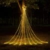 Christmas Decorations Star String Lights, 290 LED Waterfall Tree Lights With 11" Topper Star Christmas Lights Indoor Outdoor Decorative For Wedding Yard Party Home Holiday Decor (Warm White)