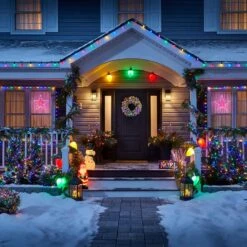 Dazzle Bright C9 Christmas Lights Outdoor, 50 LED 33ft Waterproof Green Wire String Lights, Indoor Outdoor Fairy Lights For Christmas Tree Xmas Yard Party Wedding House Decorations (Multi Colored) -Xmas Lighting Shop 81Ha9a9mhQL. AC SL1500