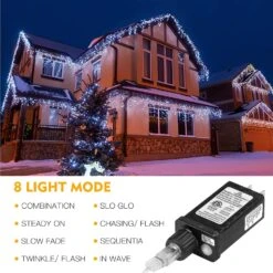 AGIRL 400 LED Icicle Lights Outdoor 32.8Ft 75 Drops Icicle Christmas Lights 8 Modes Waterproof Fairy String Lights For Indoor Bedroom Garden Wedding Porch Decoration -Xmas Lighting Shop 81Hn cPBMTL. AC SL1500