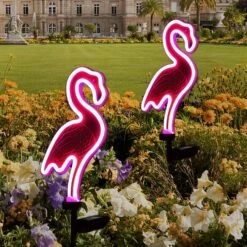 Solar Flamingo Pink Neon Light - Set Of 2 Metal Garden Stake Lights 42 Inch Path Lighting For Christmas Yard Lawn Patio Walkway Decor 9 Solar Flamingo Pink Neon Light - Set Of 2 Metal Garden Stake Lights 42 Inch Path Lighting For Christmas Yard Lawn Patio Walkway Decor -Xmas Lighting Shop 81HvxfguvlL. AC SL1500