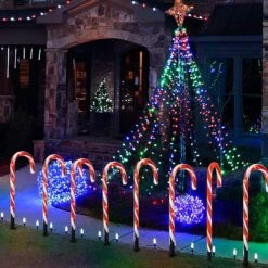 Dazzle Bright 12 Pack 16" Christmas Candy Cane Pathway Markers, Xmas Pathway Lights Outdoor With 72 Warm White Lights For Walkway Garden Lawn Holiday Decorations -Xmas Lighting Shop 81It99JQqcL. AC SL1500