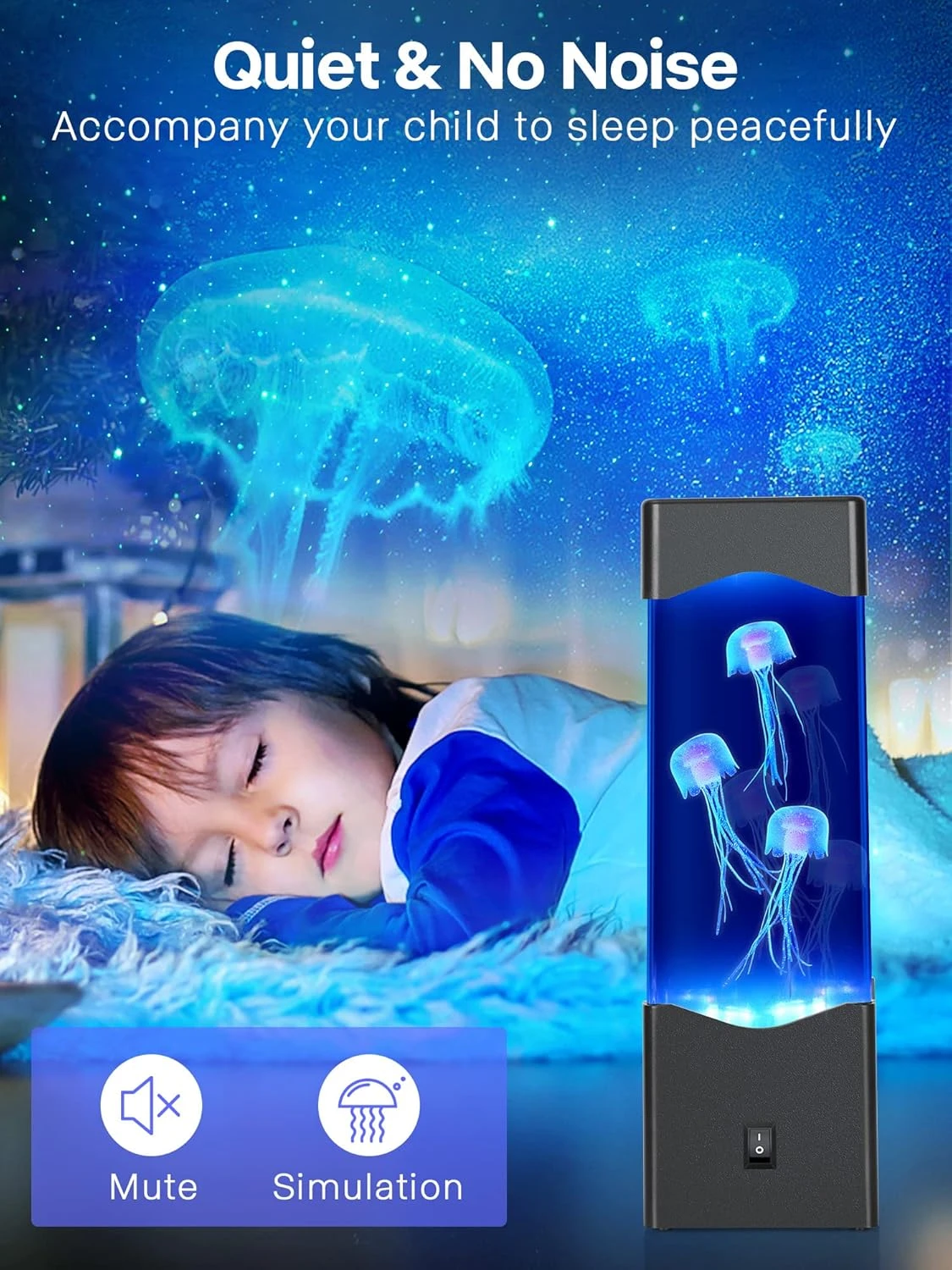 Gifts For Adults Kids, Multi-Color Jellyfish Lava Lamps, USB Powered Aquarium Night Lights, Home Office Room Decoration, Gift For Halloween Birthdays Holidays Christmas (Black) 2 Gifts For Adults Kids, Multi-Color Jellyfish Lava Lamps, USB Powered Aquarium Night Lights, Home Office Room Decoration, Gift For Halloween Birthdays Holidays Christmas (Black) - Image 2