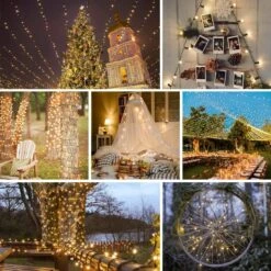 Upgraded 82FT 200 LED Christmas String Lights Outdoor/Indoor, Extendable Green Wire, Memory Function & Timer & 8 Modes, Waterproof Fairy String Lights For Xmas Tree Holiday Party Garden (Warm White) -Xmas Lighting Shop 81J0kj O8xL. AC SL1500