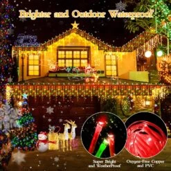 Christmas Lights Outdoor Super Long 1600 LED 164FT Plug In 8 Modes With Timer Dimmable Christmas Lights Waterproof Indoor LED String Lights Decor For Roof Porch Garden Holiday Wedding Party Red+Green -Xmas Lighting Shop 81J9i94RLXL. AC SL1500