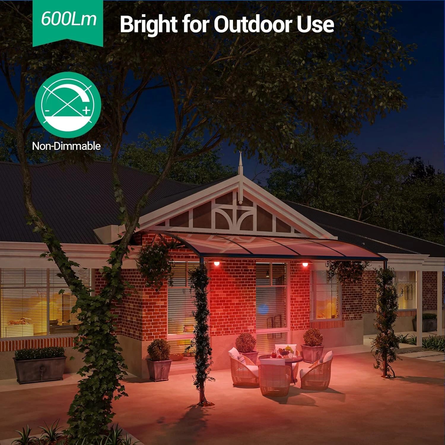 EDISHINE 4 Pack Red Light Bulbs, A19 LED Light Bulb 60W Equivalent, E26 Medium Base, 9W, Red Lights For Bedroom, Christmas Decoration, Porch, Garden, Home Lighting, Non-dimmable, UL Listed HNLA19F1 4 EDISHINE 4 Pack Red Light Bulbs, A19 LED Light Bulb 60W Equivalent, E26 Medium Base, 9W, Red Lights For Bedroom, Christmas Decoration, Porch, Garden, Home Lighting, Non-dimmable, UL Listed HNLA19F1 - Image 4