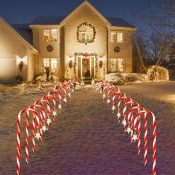 BRIGHTDECK 8 Pack Christmas Pathway Lights Outdoor With Star, Solar Candy Cane Lights Waterproof, Pathway Marker, Indoor & Outside Christmas Stake Lights For Walkway, Home, Yard Decor -Xmas Lighting Shop 81Jw3cHxJiL. AC SL1500