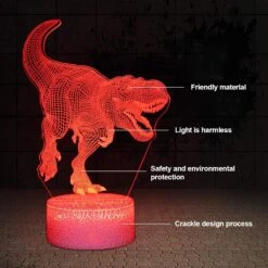 SZLTZK Dinosaur 3D Illusion Lamp For Boy Dinosaur Lamp 16 Colors With Remote Control Smart Touch Night Light Best Christmas Birthday Gift For Boy Girl Kids Age 5 4 3 1 6 2 7 8 9 10 11 Years Old -Xmas Lighting Shop 81KXQJpgQtL. AC SL1500