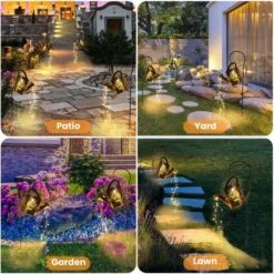 Solar Watering Can Lights Christmas Outdoor Garden Decorations, Solar Powered Elk Waterproof Garden Lights, Vintage Metal Garden Fairy Lights,Christmas Garden Decorations（Owl -Xmas Lighting Shop 81KyLByESVL. AC SL1500