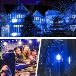 LED Blue Light Bulb, 9W (60w Equivalent), A19 E26 Medium Base Blue Light Bulb, LED Blue Color Bulb For Outdoor Porch, Christmas, Party Decoration, Wedding, Halloween, Home, Holiday Lighting, 4 Pack -Xmas Lighting Shop 81L2snaU3jL. AC SL1500