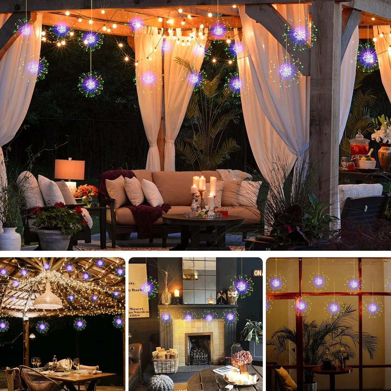 MIDDIA 4 Pcs Firework Lights Outdoor Holiday Tree Lights Christmas Decorations, Wedding Hanging Star Lights, Fairy Lights Sparklers Starburst Light, Diwali Firecracker String Light For Party Garden 7 MIDDIA 4 Pcs Firework Lights Outdoor Holiday Tree Lights Christmas Decorations, Wedding Hanging Star Lights, Fairy Lights Sparklers Starburst Light, Diwali Firecracker String Light For Party Garden - Image 7