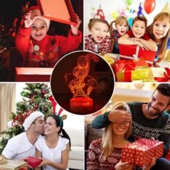 LEDERGO Superhero 3D Night Light,16 Colors Changing With Smart Touch & Remote Control Bedside Decor Lamp Christmas Birthday Gifts For Kids Boys Girls (Light_A) -Xmas Lighting Shop 81L40aoHKYL. AC SL1500