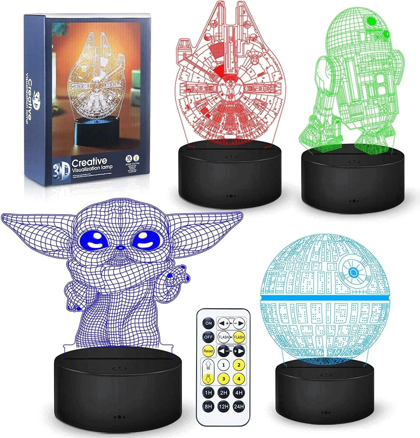 3D Illusion Star Wars Night Light,4 Pattern With Timing Function Star Wars Toys LED Night Lamp For Room Decor,Great Birthday Christmas Gifts For Star Wars Fans Boys Girls Men 1 3D Illusion Star Wars Night Light,4 Pattern With Timing Function Star Wars Toys LED Night Lamp For Room Decor,Great Birthday Christmas Gifts For Star Wars Fans Boys Girls Men