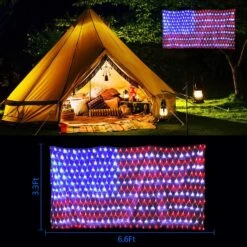 Decute Upgraded Solar American Flag String Lights, Waterproof 390 Led Solar Flag Net Light Of The United States With Remote For Christmas Decorations, Yard,Garden, Festival, Holiday, Party Decoration -Xmas Lighting Shop 81Le0nOy7GS. AC SL1500