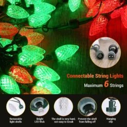 Joomer C9 Christmas Color Changing String Lights Outdoor Indoor,33ft 50LED Green Wire Christmas Tree Lights,32 Keys Remote Control Fairy Lights For Christmas Party Wedding Decoration -Xmas Lighting Shop 81LjXtZBNiL. AC SL1500