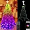 8Ft Christmas Tree Lights With Remote, Christmas Tree Topper Star With 450 LED Smart Christmas Tree Lights String With Remote&App,Music Sync&Timer Control,Waterproof For Indoor Outdoor Christmas Decor