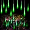 Allnice Meteor Shower Lights Falling Rain Lights Christmas Lights 30cm 8 Tube 192 LEDs Fairy String Lights For Halloween Christmas Wedding Tree Garden Home Outdoor Decoration (Green)