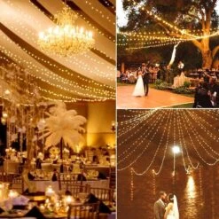 BHCLIGHT Solar String Lights Outdoor, 2-Pack 80FT 200 LED , Waterproof Copper Wire 8 Modes Solar Fairy Lights For Garden Patio Tree Christmas Party Wedding (Warm White) -Xmas Lighting Shop 81MSxnGc3JL. AC SL1500