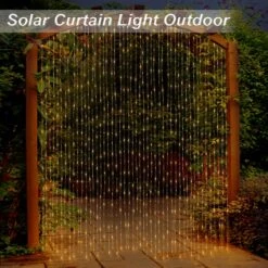 300 LED Solar Curtain Light Outdoor Remote Control 8 Lighting Modes Fairy Lights, IP65 Waterproof Copper Wire Lights For Christmas Party Wedding Home Garden Wall Decorations (Warm) -Xmas Lighting Shop 81MiVZhyIL. AC SL1500