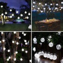 Solar String Lights Outdoor Waterproof,50LED Crystal Globe Solar String Lights,8 Mode 7M/24Ft Outdoor Solar Powered String Lights For Garden,Patio,Christmas,Parties,Wedding,Festival (Cool White) -Xmas Lighting Shop 81Mvw9wq1QL. AC SL1500