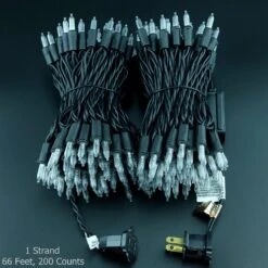 YULETIME Warm White LED Christmas Lights With Black Wire, 66 Feet 200 Count UL Certified Commercial Grade LED Halloween String Light Set (Warm White - Black Wire) -Xmas Lighting Shop 81NK2YeACjS. AC SL1500