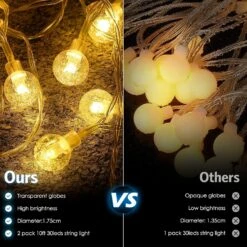 Ankilo [2 Pack] Newest Globe String Lights, 3M 30 LED Battery Powered Fairy Light, 2 Modes Hanging Light Decorative Christmas Lights For Bedroom, Wedding, Party, Patio, Festival -Xmas Lighting Shop 81NNAlFFNZL. AC SL1500
