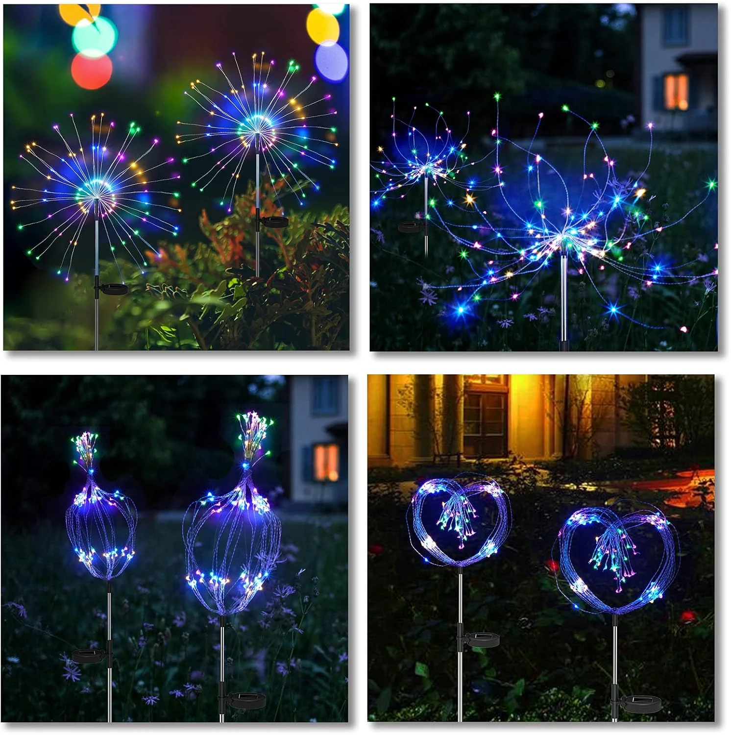 4Pack Firework Solar Lights Outdoor, Solar Garden Decorative Lights, Solar Walkway Lights Waterproof, 35 Copper Wires String Lights For Christmas, Pathway, Patio, Flowerbed 2 4Pack Firework Solar Lights Outdoor, Solar Garden Decorative Lights, Solar Walkway Lights Waterproof, 35 Copper Wires String Lights For Christmas, Pathway, Patio, Flowerbed - Image 2
