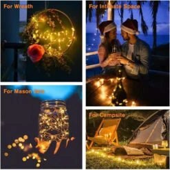 QITONG 4 Pack Warm White Solar Fairy Lights, 144ft 400 LED Solar Outdoor Lights Waterproof, 8 Modes Copper Wire Solar Twinkle Lights For Tree Garden Patio Party Yard Wedding Christmas -Xmas Lighting Shop 81NaBWT2XEL. AC SL1475
