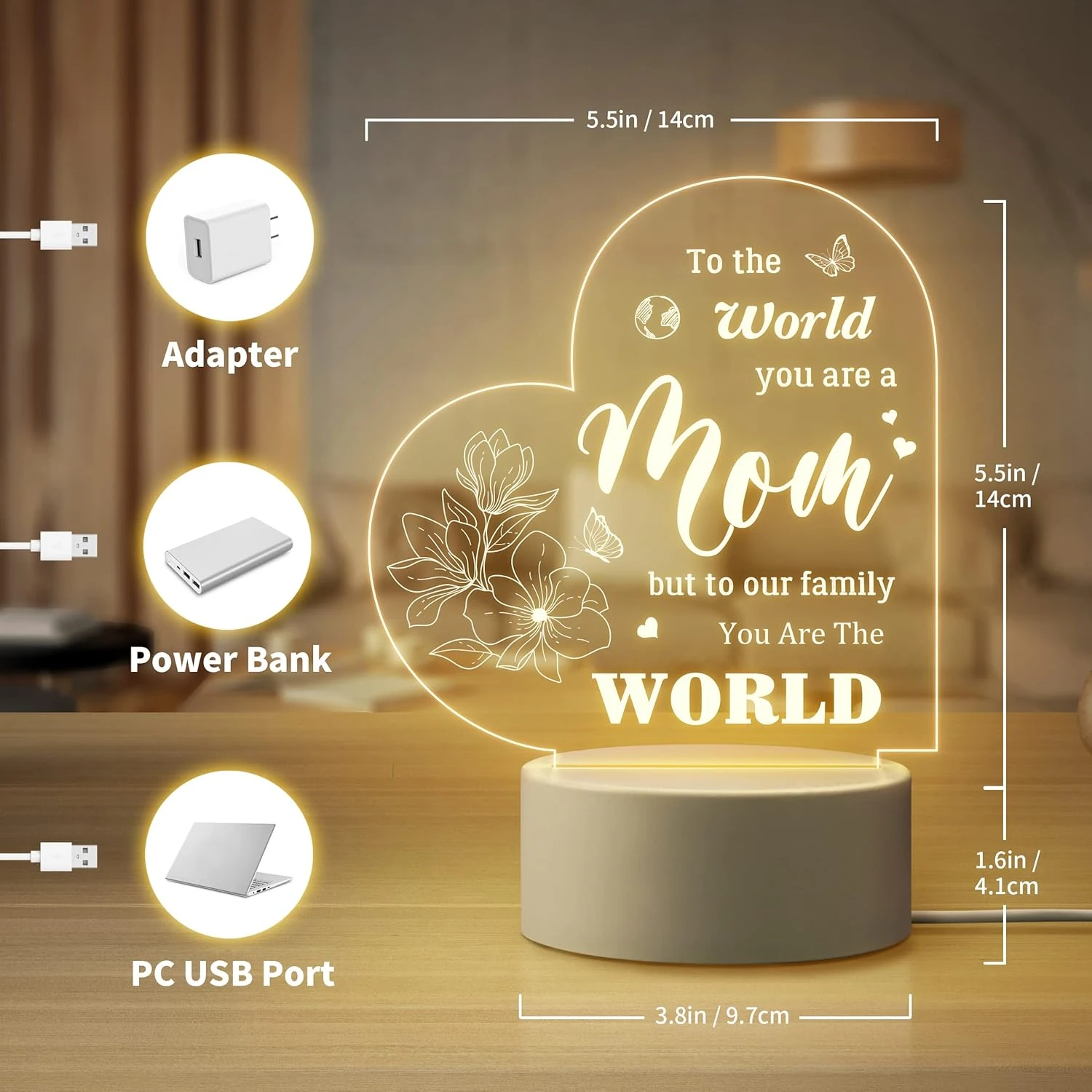 Gifts For Mom, Mom Birthday Gifts, Mothers Day Gifts From Daughter - Acrylic Engraved Night Lamp, Personalized Mom Gifts From Daughter Son, Best Gift For Mom On Mother's Day Birthday Christmas 5 Gifts For Mom, Mom Birthday Gifts, Mothers Day Gifts From Daughter - Acrylic Engraved Night Lamp, Personalized Mom Gifts From Daughter Son, Best Gift For Mom On Mother's Day Birthday Christmas - Image 5