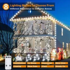 GDEALER Fairy Lights 164FT 500LED 8 Modes Christmas Tree String Lights With Remote Control Dimmable Green Wire Waterproof Twinkle Christmas Lights Outdoor For Party Holiday Yard- Cool White -Xmas Lighting Shop 81NoyCYdXcL. AC SL1500
