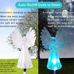 NMM Solar Angel Lights, 2 Pack Outdoor Solar Garden Lights, Multi-Color Changing Angel Decorative Lights For Yard Lawn Pathway Grave Cemetery Christmas Decoration, Thanksgiving Memorial Gift -Xmas Lighting Shop 81NtAYw2OL. AC SL1500