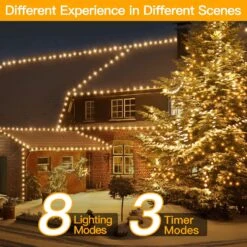 Ollny Christmas Lights Outdoor-1000LED 330FT IP67 Waterproof Plug In Christmas Tree Lights With Remote-8 Modes, Memory Function And Timer, House Xmas Indoor Decorations String Lights(Warm White) -Xmas Lighting Shop 81NwGsOjjXL. AC SL1500