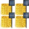 QITONG 4 Pack Warm White Solar Fairy Lights, 144ft 400 LED Solar Outdoor Lights Waterproof, 8 Modes Copper Wire Solar Twinkle Lights For Tree Garden Patio Party Yard Wedding Christmas
