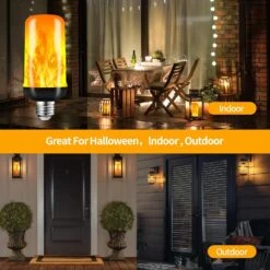LED Flame Light Bulbs, Flickering Light Bulbs, Orange Fire Light Bulb 4 Modes With Gravity Sensor, E26 Base For Halloween, Christmas,Porch, Patio Party, Indoor Outdoor Home Decoration (1 Pack) -Xmas Lighting Shop 81OKfEjZgGL. AC SL1500