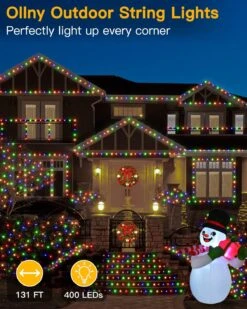 Ollny Christmas Lights Outdoor Indoor, 400LED 131ft Christmas Tree Lights, String Lights IP67 Waterproof 8 Modes Fairy Lights Plug In For House Party Yard Decorations (Multicolor) -Xmas Lighting Shop 81OPrF60iSL. AC SL1500
