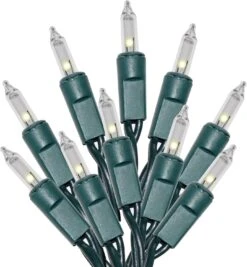 Clear Christmas Lights Green Wire, 100 Incandescent Mini String Lights Set For Indoor Outdoor Holiday Lighting Decoration, Christmas Tree Lights, Static Flashing UL Certified