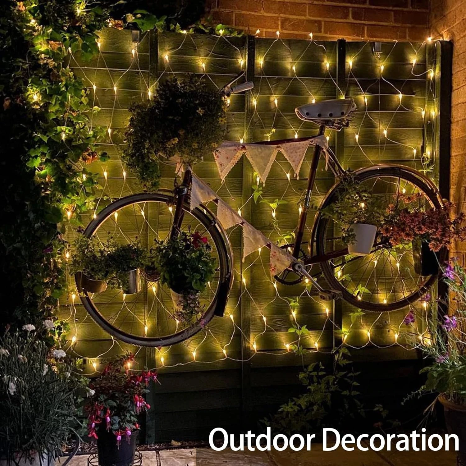 Echsoari Battery Operated Net Lights, 100 LED Net Fairy Lights 8 Modes Remote Timer Dimmable Garden Patio Mesh Lighting For Bush Deck Fence Wall Party Wedding Christmas Decor (Warm White) 2 Echsoari Battery Operated Net Lights, 100 LED Net Fairy Lights 8 Modes Remote Timer Dimmable Garden Patio Mesh Lighting For Bush Deck Fence Wall Party Wedding Christmas Decor (Warm White) - Image 2