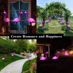 Flamingo Garden Solar Lights 3 Pieces Waterproof And Solar Powered Outdoor Decorative Stake Pink Lights For Pathway Lawn Yard Landscape Path Christmas Decorations Gifts -Xmas Lighting Shop 81P08pco62L. AC SL1500