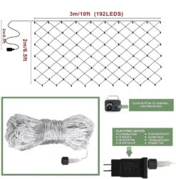 Oopswow Christmas Net Lights Outdoor,9.8ft X 6.6ft Mesh Lights Waterproof Tree Light,200Led Net String Lights Plug In With 8Modes Connectable For Gazebo Shrubs Lawn Backyard Garden Decor (Warm White) -Xmas Lighting Shop 81PfTcTjrSL. AC SL1500