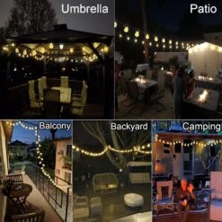 Janchs 14ft Battery Operated 20 Hanging Bulb 100 LED String Lights, Vintage Commercial Battery Outdoor Lights For Indoor Outdoor Decorations Home, Bedroom, Patio, Balcony, Christmas Party (8 Modes) -Xmas Lighting Shop 81Ps3MR1mEL. AC SL1500