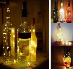 Decorman 10 Pack Solar Powered Wine Bottle Lights, 10 LED Waterproof Copper Cork Shaped Lights For Wedding/Christmas/Outdoor/Holiday/Garden/Patio/Yard/Pathway Decor (Warm White) -Xmas Lighting Shop 81Q7YEQyVoL. AC SL1500