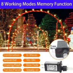 Qulist Christmas Decoration Star Lights Outdoor,317 LED 16.4Ft Christmas Tree Toppers String Lights[8 Modes& Waterproof] For Halloween Xmas New Year Holiday Birthday (Multicolor) -Xmas Lighting Shop 81QFXZg DdL. AC SL1001