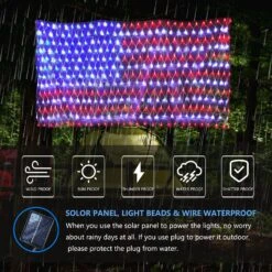Decute Upgraded Solar American Flag String Lights, Waterproof 390 Led Solar Flag Net Light Of The United States With Remote For Christmas Decorations, Yard,Garden, Festival, Holiday, Party Decoration -Xmas Lighting Shop 81QvqEWoDHS. AC SL1500