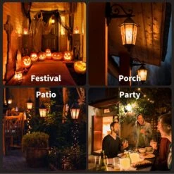 Morsatie 【Upgraded】 LED Flame Light Bulbs, 4 Modes Flickering Light Bulbs With Gravity Sensor, E26 Fire Light Bulb For Halloween, Christmas, Party, Porch, Patio, Indoor Outdoor Decoration-4 Pack -Xmas Lighting Shop 81R90w9EqnL. AC SL1500