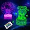 NLUOYLF Kitty Lamp (2 Patterns),Cat Night Light For Kids,Kitty Room Decor,16 Colors Change With Remote,Christmas And Birthday Party Supplies For Boys/Girls