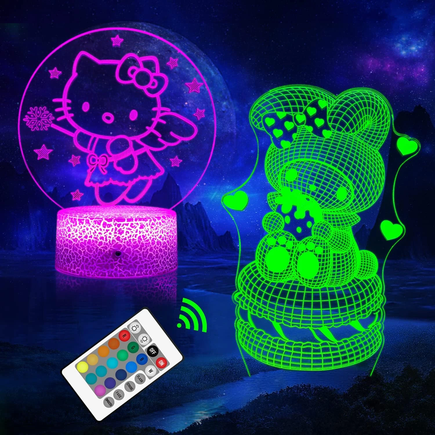 NLUOYLF Kitty Lamp (2 Patterns),Cat Night Light For Kids,Kitty Room Decor,16 Colors Change With Remote,Christmas And Birthday Party Supplies For Boys/Girls 1 NLUOYLF Kitty Lamp (2 Patterns),Cat Night Light For Kids,Kitty Room Decor,16 Colors Change With Remote,Christmas And Birthday Party Supplies For Boys/Girls