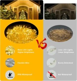 YILINM Christmas Lights Outdoor 1000 LED 405ft Waterproof Christmas Tree Lights With Remote & Timer 8 Modes Plug In LED Christmas Lights For Xmas Bedroom Yard Garden Party Decorations(Warm White) -Xmas Lighting Shop 81SfJy4mllL. AC SL1500