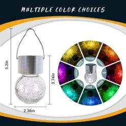 GIGALUMI 12 Pack Solar Outdoor Lights, Solar Hanging Lights For Christmas Decoration-Cracked Glass Solar Lights Outdoor Waterproof For Garden, Yard, Fence, Tree(Warm White) -Xmas Lighting Shop 81SjqLUdPGL. AC SL1500