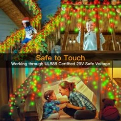 Ollny Icicle Christmas Lights Outdoor 486LED 40FT - 8 Modes Timer Waterproof Connectable Fairy String Lights, Remote Plug In For House Yard Patio Indoor Outside Christmas Decorations - Red And Green -Xmas Lighting Shop 81SuFMonDNL. AC SL1500